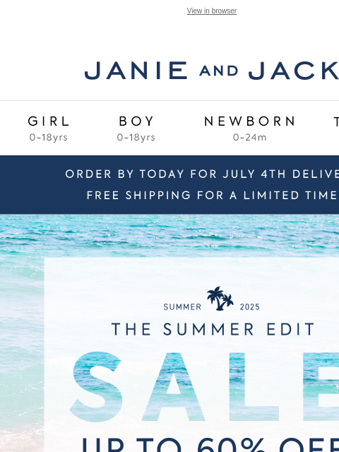 janieandjack newsletter: Just for Janie: up to 60% off + extra 15% off