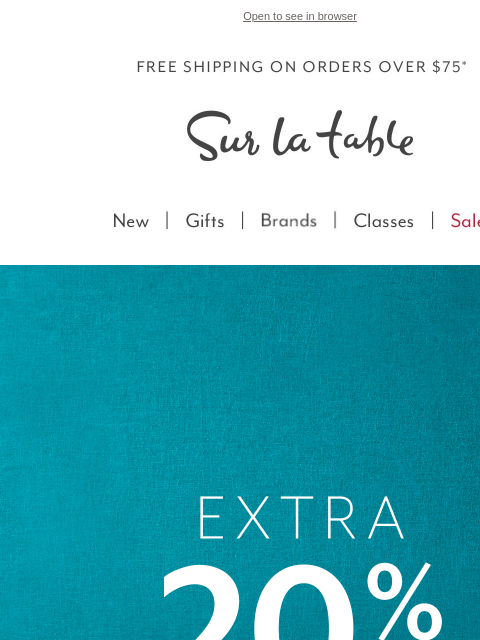 surlatable newsletter: Clearance Just Got Better: Extra 20% Off