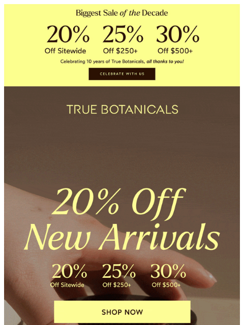 truebotanicals newsletter: Up to 30% Off New Arrivals