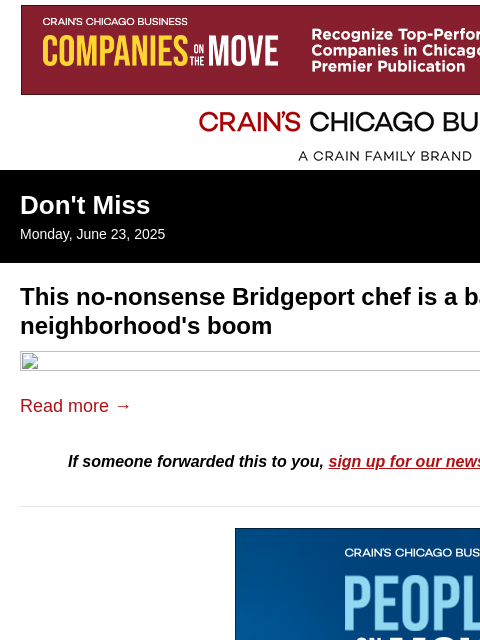 crainalerts newsletter: Inside Bridgeport’s dining evolution