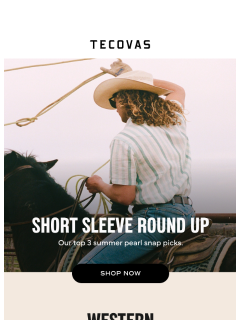 tecovas newsletter: Short sleeve pearl snaps
