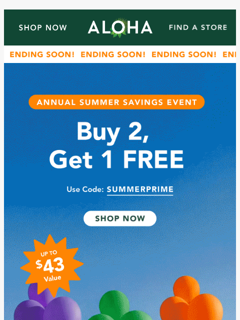 aloha newsletter: The Annual Summer Savings Event is going strong