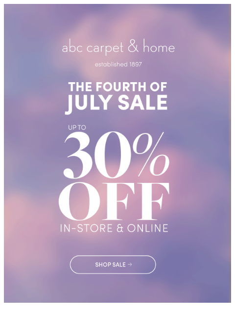abchome newsletter: SALE! SALE! SALE!