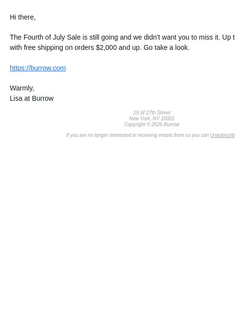 burrow newsletter: Just a reminder. Up to 50% off.