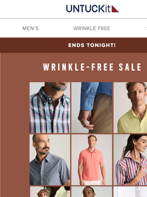 untuckit newsletter: 📣LAST CALL: Top Wrinkle-Free From $58 In Your Siz...