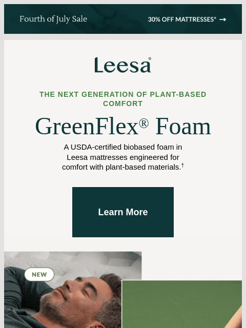 leesasleep newsletter: Meet the future of foam: GreenFlex