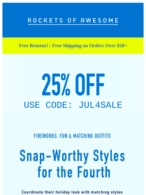 rocketsofawesome newsletter: 🎆 Celebrate 4th of July with Big Savings!