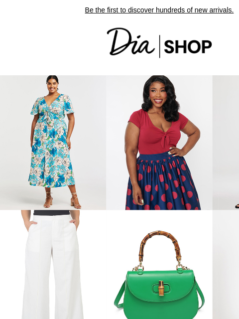 Be the first to discover hundreds of new arrivals.​ Dia & Co Shop Style freedom through a life well-lived. TOPS DRESSES NEW ARRIVALS SALE Recipient: brands.news.subscription@gmail.com View in Your