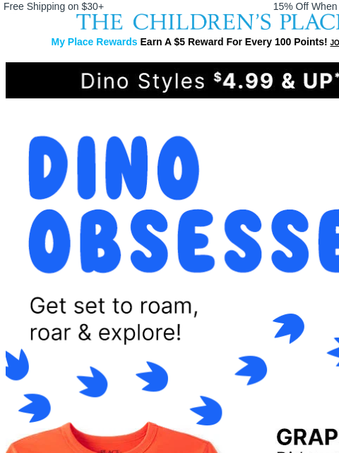 childrensplace newsletter: Summer Looks for the Dino Obsessed 🦖🦕