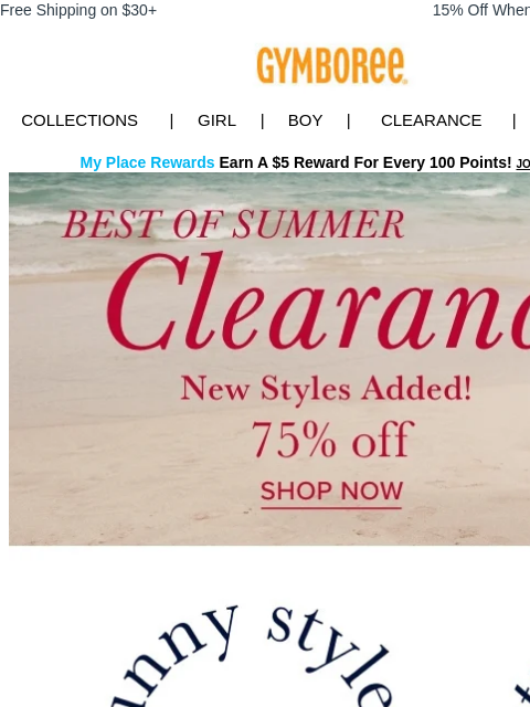gymboree newsletter: Sun-filled swimwear 🌞 (now on clearance!) + extra...
