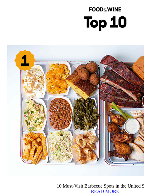 foodandwine newsletter: 10 Must-Visit Barbecue Spots in the United States