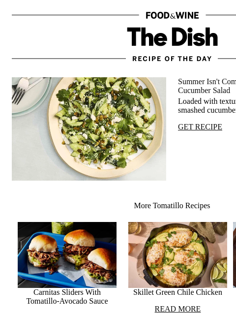 foodandwine newsletter: Crushed Cucumber Salad