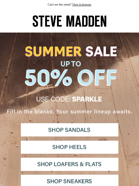 stevemadden newsletter: Missing Something? Find It On Sale