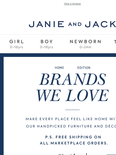 janieandjack newsletter: Brands We Love: Home Edition