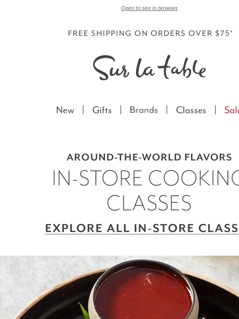surlatable newsletter: Stir Things Up-Join Our In-Store Cooking Classes!