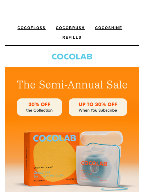 cocolab newsletter: Semi-Annual Sale starts now