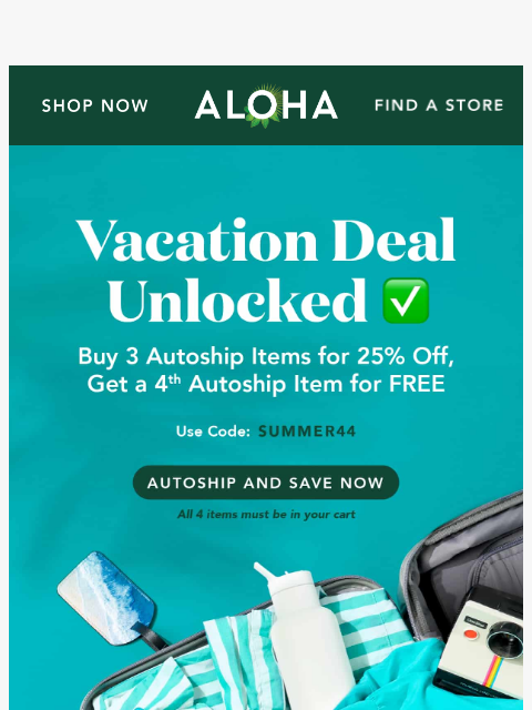 aloha newsletter: ALOHA + a good deal = irresistible 😉
