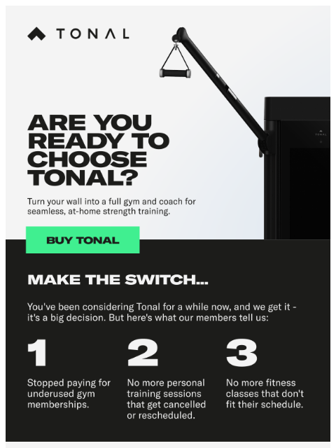 tonal newsletter: Stop paying for workouts you're not using