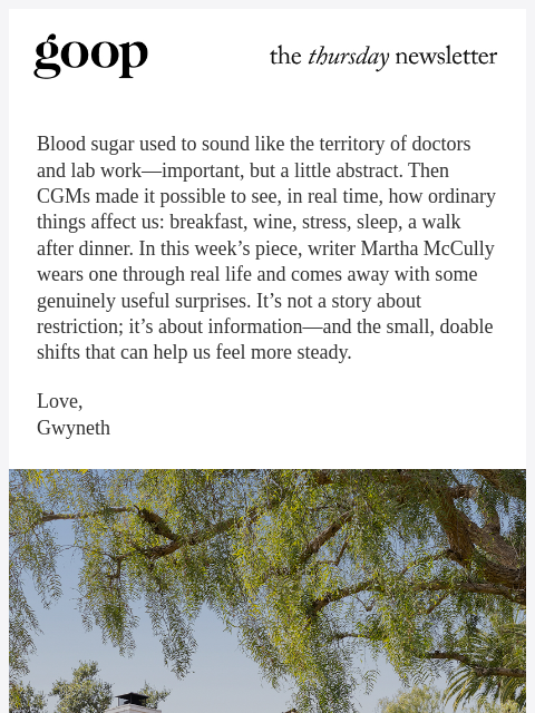 goop newsletter: the Thursday newsletter
