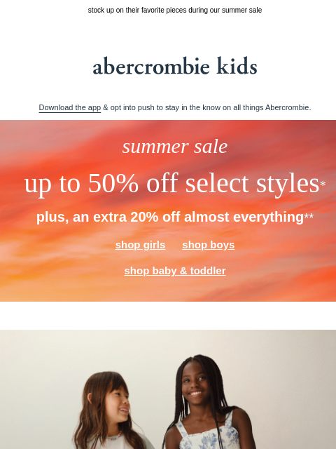 abercrombie newsletter: summer break forever ☀️