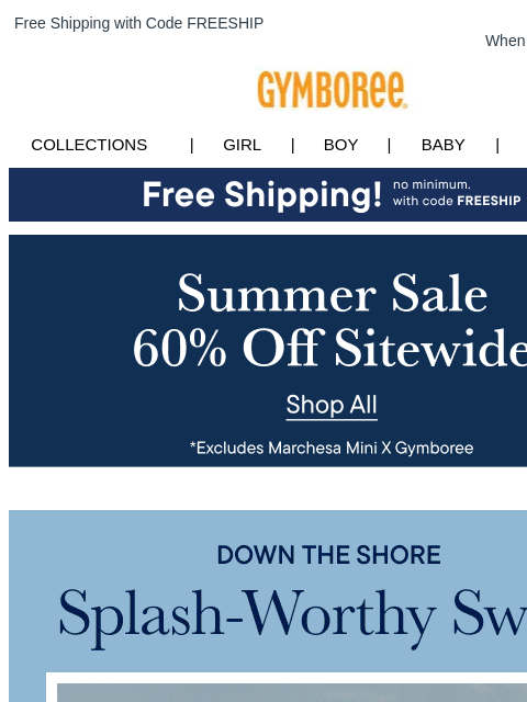 gymboree newsletter: Last Call for Free Shipping...