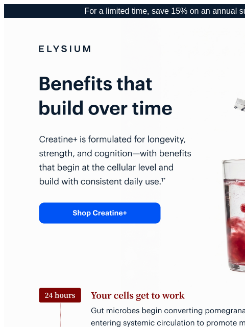 elysiumhealth newsletter: From 24 hours to 1 year: What happens when you tak...