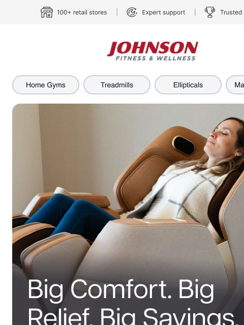 johnsonfit newsletter: Save Up to $6,000 on Massage Chairs