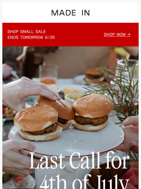 madeincookware newsletter: Last Call for Free 4th of July Shipping