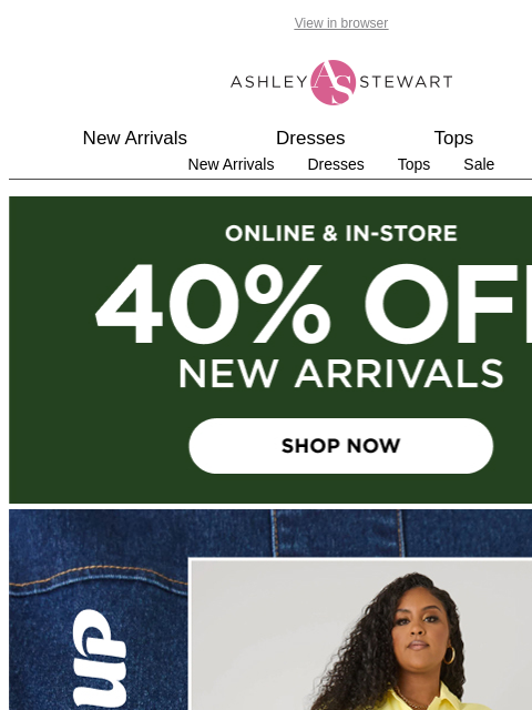 ashleystewart newsletter: Get into it: New denim dresses are here!