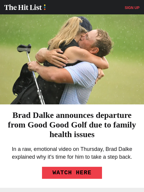 golfdigest newsletter: Brad Dalke announces departure from Good Good Golf