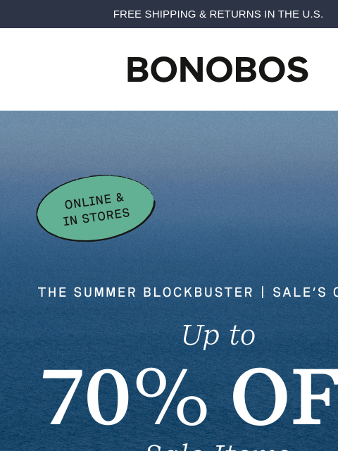 bonobos newsletter: Up to 70% Off Sale Styles Is in Effect