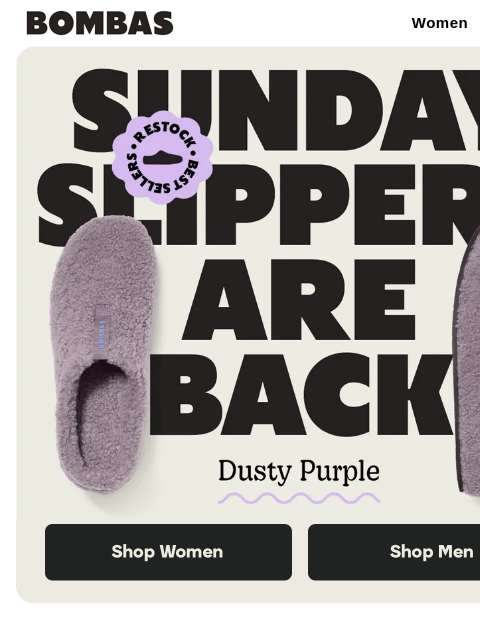 bombas newsletter: Best-Selling Sunday Slippers Are Back