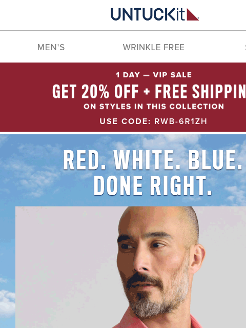 untuckit newsletter: Dress the Part this Fourth 🧨🇺🇸