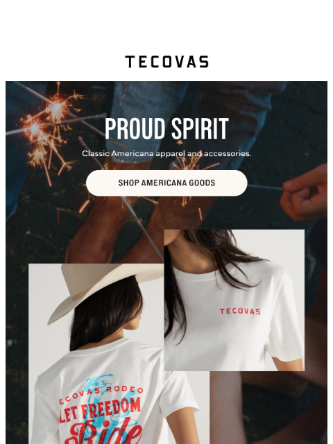 tecovas newsletter: Classic Americana apparel & accessories.