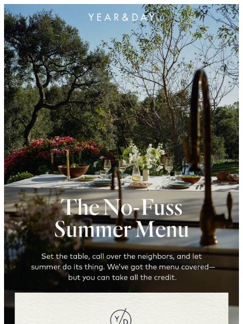 yearandday newsletter: What to serve this summer