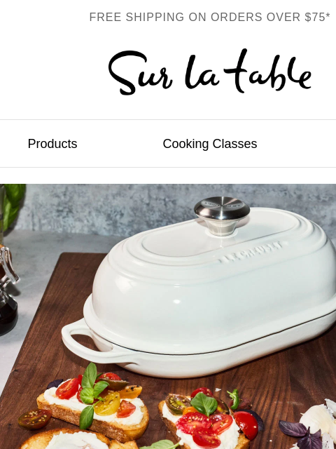 surlatable newsletter: Get golden crusts with Le Creuset.