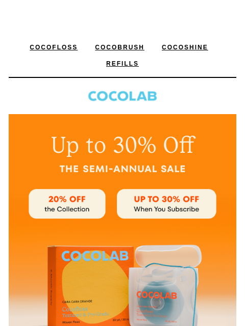 cocolab newsletter: Up to 30% OFF is *finally* here