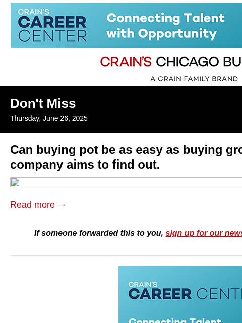 crainalerts newsletter: Could buying cannabis be as easy as buying groceri...