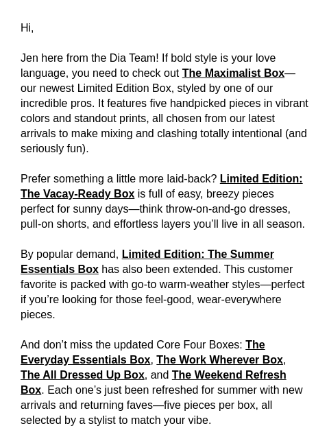 dia newsletter: Your Stylist-Approved Summer Style Essentials Are ...