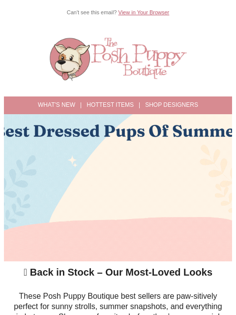 poshpuppyboutique newsletter: 🌸 Our Best-Selling Pup Dresses Are Back in Stock!