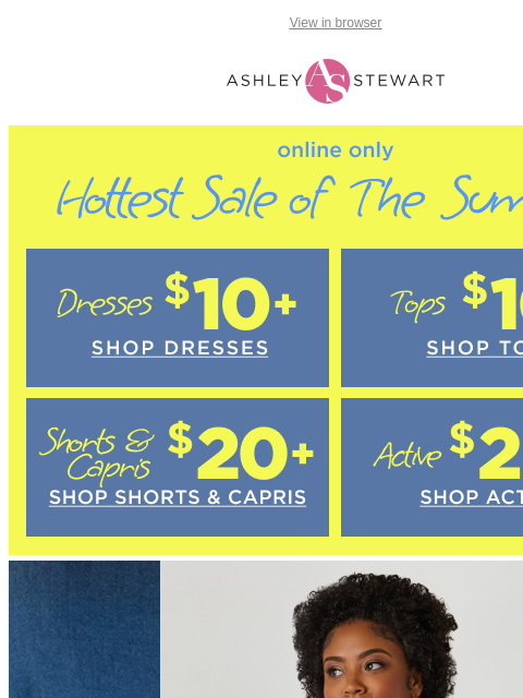 ashleystewart newsletter: INSIDE: Every denim dress you need in your rotatio...