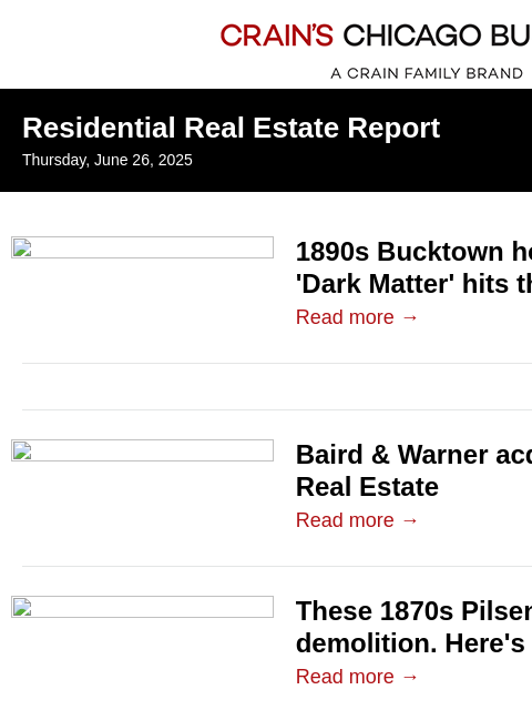 crainalerts newsletter: 1890s Bucktown home seen on TV hits the market