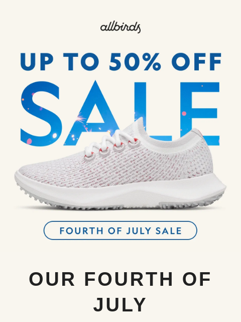allbirds newsletter: Did You Hear? Shoes Now Up To 50% Off ‼️