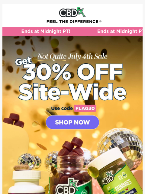cbdfx newsletter: Last chance to get 30% OFF site-wide! 😱