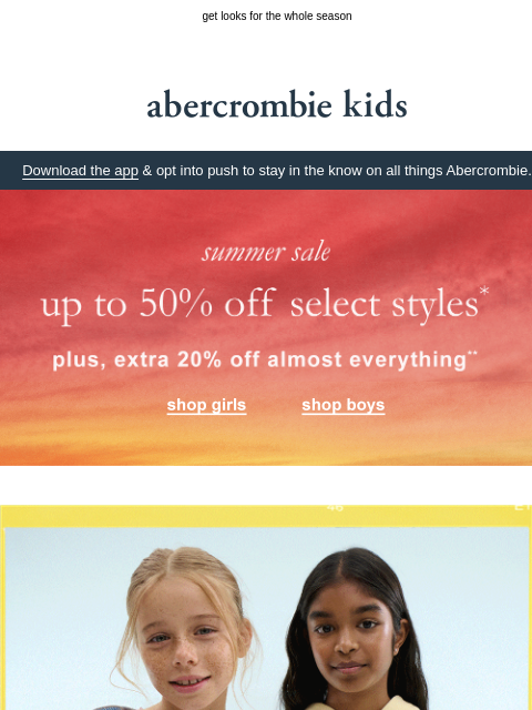 abercrombie newsletter: the summer sale is in full swing 😎