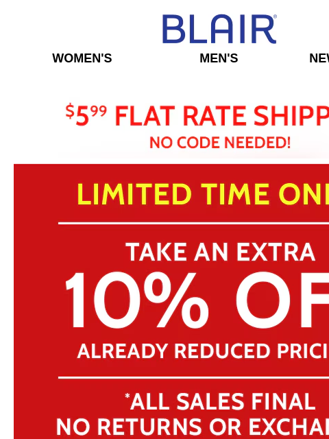 blair newsletter: ★SURPRISE: You Now Get an EXTRA 10% Off EVERYTHING...