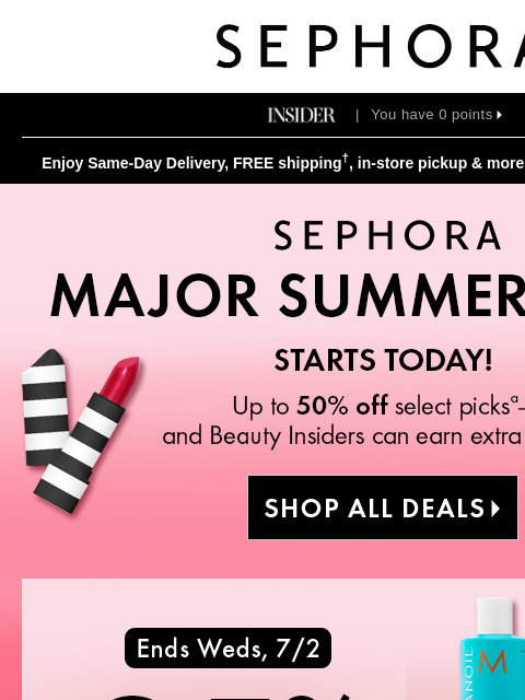 sephora newsletter: Up to 50% off 🥳 Limited time only.