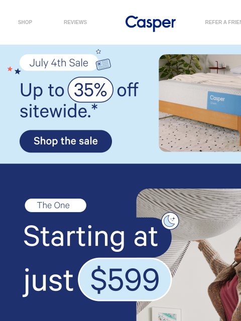 casper newsletter: Upgrade any room with The One.