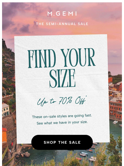 mgemi newsletter: Your Size Is Up To 70% Off