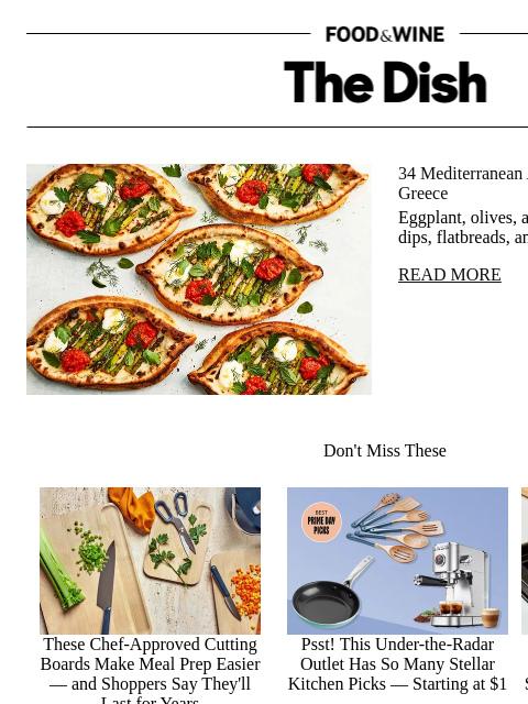 foodandwine newsletter: 34 Mediterranean Appetizers From Italy to Greece